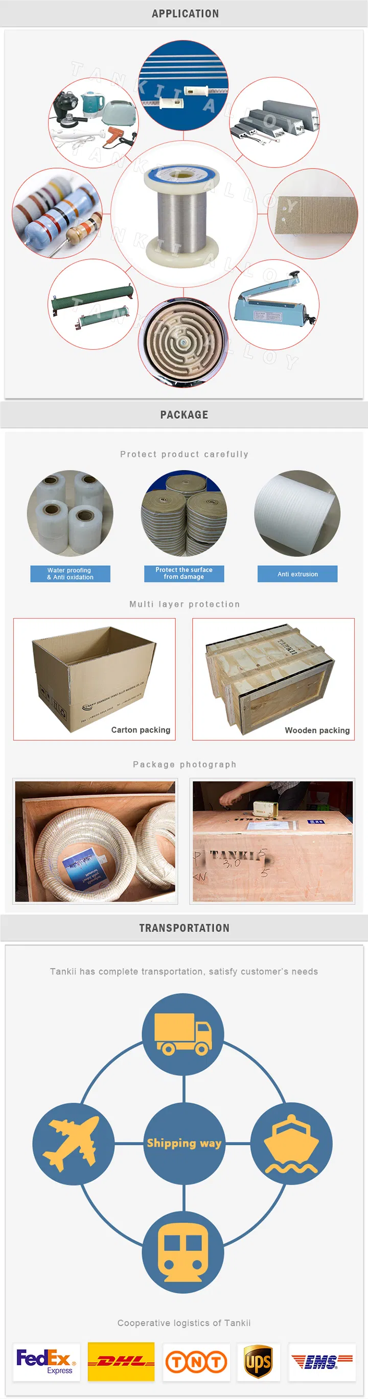 Tankii Constantan Alloy Heating Wire 6j40 voor industriële verwarming 2