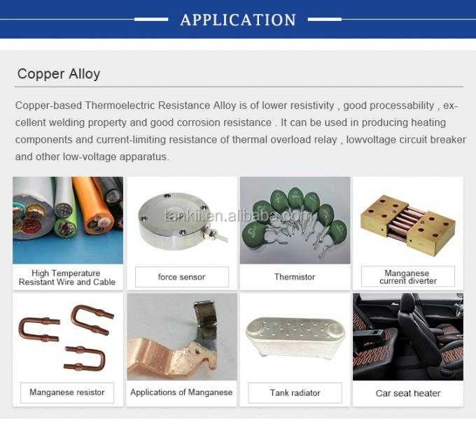 CuNi2/CuNi6/CuNi8/CuNi10/CuNi14/CuNi19/CuNi23/CuNi34/CuNi40/CuNi44/CuNi45 Elektrische koper-nikkellegering 1